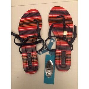 Mad Love Women's Multicolor Striped Sandals